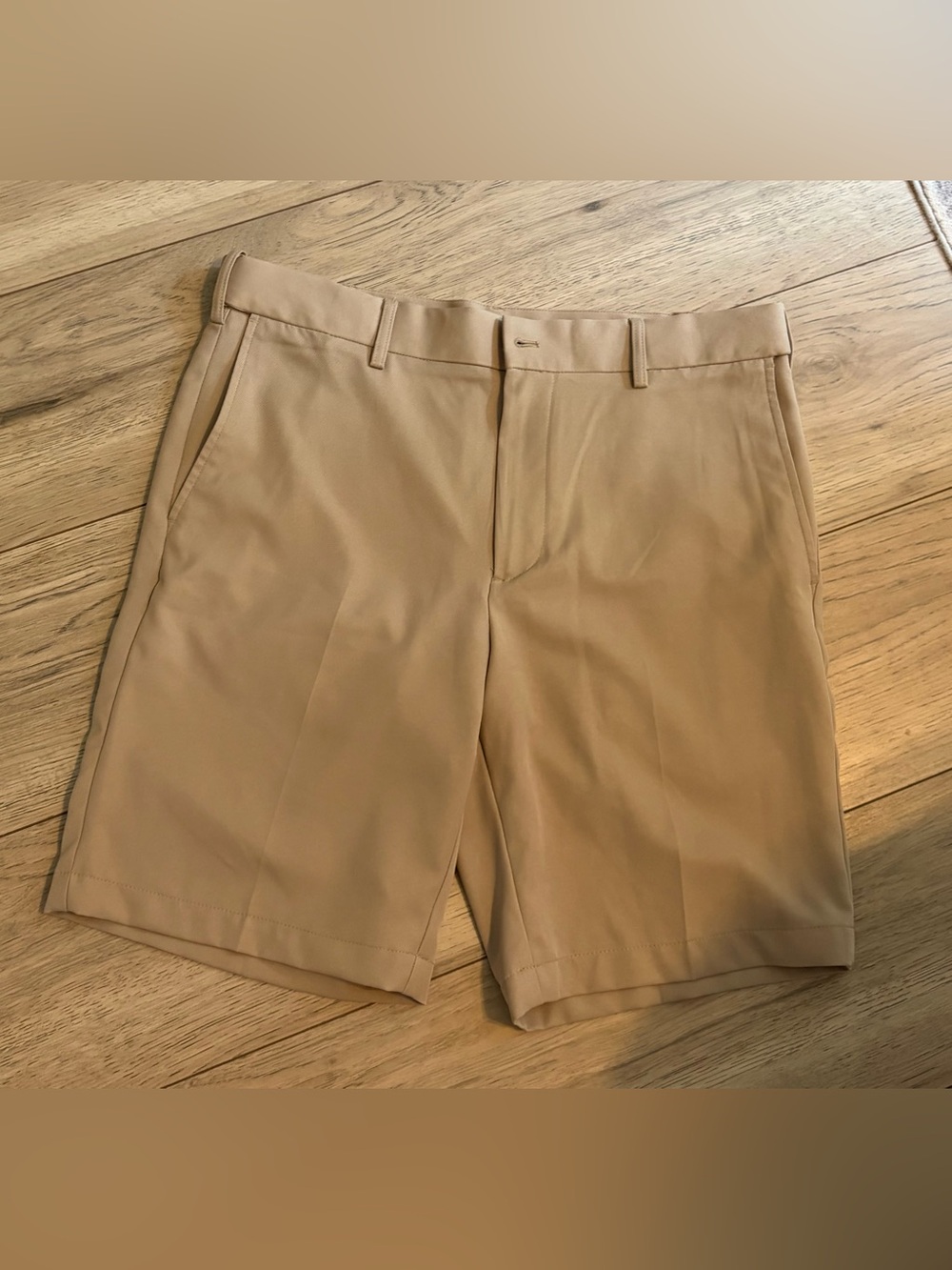 PGA Tour Men's Tan Flat-Front Performance Shorts